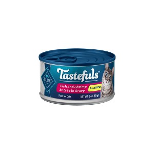 Blue Buffalo Tastefuls Adult Cat Fish and Shrimp Entree in Gravy Flaked Wet Cat Food - 3oz - 1 of 4