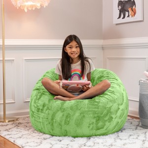Jaxx Saxx 3 Foot Bean Bag Chair - Faux Fur - Fun Colors - 1 of 4