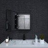 HBEZON Medicine Cabinet with Mirrors, Recess/Wall Mount Bathroom Cabinet, Adjustable Shelves, Soft-Close Hinge, Rectangular, Aluminum - 2 of 4