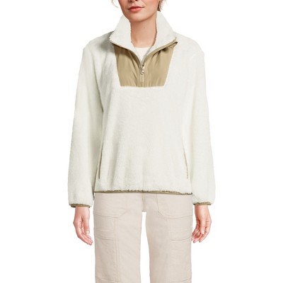 Lands' End Women's Half Zip Cozy High Pile Fleece Pullover