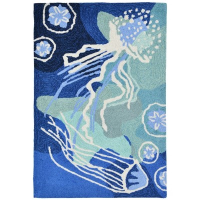 Liora Manne Capri Jelly Fish Indoor Outdoor Rug Ocean 2' X 3' : Target