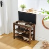 Lyngins Nordic-Style Storage Bench with Charcoal Rubberwood Frame, Polyurethane Leather Seat, Entryway Bench with Concealed Storage - 2 of 4