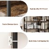 L Shaped Bookshelf Arched 5 Tier Corner Shelf,Industrial Bookcase, Large Bookcase with Metal Frame - 3 of 4