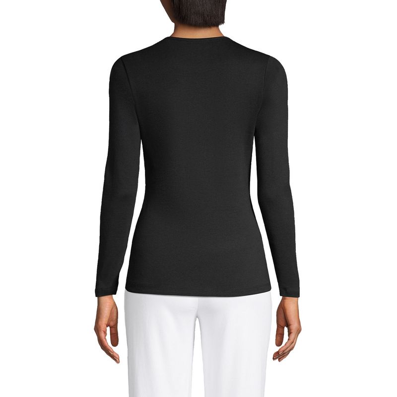 Lands' End Women's Tall All Cotton Long Sleeve Crewneck T-Shirt, 2 of 6