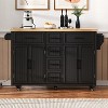 ELJGET Kitchen Island with Storage Rolling Kitchen Cart with Power Outlet Storage Cart with 4 Doors, 5 Deep Drawers & Adjustable Shelves - 4 of 4