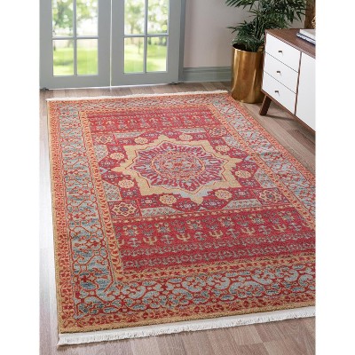 Unique Loom Palace Saray Border Indoor Woven Fringe Area Rug