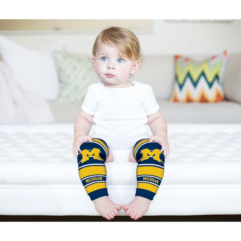 Baby Fanatic Officially Licensed Toddler & Baby Unisex Crawler Leg Warmers - NCAA Michigan Wolverines, 4 of 7