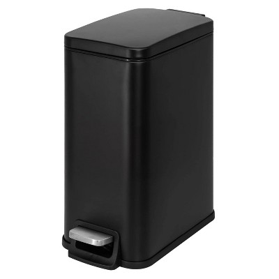 LunaLulinlk 1.6 gal., Rectangular Soft Close Premium Pedal Waste Bin Step On Trash Can, Matte Black