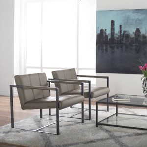 studio designs Camber Mid Century Modern Accent Chair: Bonded Leather, Steel Frame, 250lb Capacity - 1 of 4