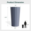 NAYSAYE 23.6" Tall Large Outdoor Planters for Porch Decor with Drainage Hole, Wide Stripe Design Flower Pots - 4 of 4