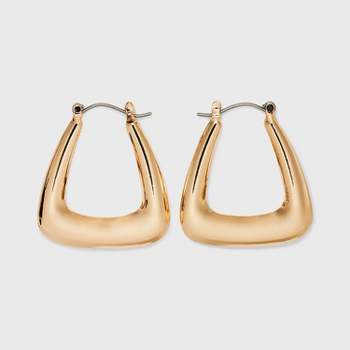 Puffy Squared Hoop Earrings - Universal Thread™ Gold