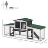 SKYONE Gray Outdoor Wooden Rabbit Hutch with Double Runs, Removable Tray, Ramps & Asphalt Roof, 78" - 2 of 4