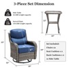 Outdoor Swivel Rocker Patio Chairs of 2 with 6 Inch Thick Cushions and Side Table, Swivel Outdoor Chairs 3PCS High Back Wicker Patio Furniture Set - 4 of 4