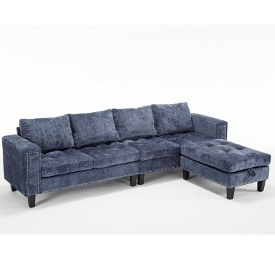 NicBex L-Shaped Convertible Sectional Sofa,5-Seat Modular Couch with Storage Ottoman for Living Room,Apartment,Office