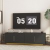 GlasFlength TV Stands and Consoles Modern TV Stand TV Cabinet Entertainment Center 55 65 Inch TV for Living Room, Black, 73.62"*22.44"*6.5" - 4 of 4