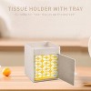 PU Leather Tissue Box Cover with Storage Tray, Square Decorative Organizer for Bathroom Vanity and Office - 3 of 4