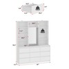 FUFU&GAGA White Storage Cabinet With Mirror 9 Drawers Multi Shelf Cloak Cabinet - 3 of 4