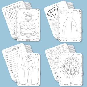 Big Dot of Happiness Wedding Kids Table Coloring Activity Cards, Wedding-Themed Games for Children, Double-Sided Gamerific Bundle - 40 Count - 1 of 4