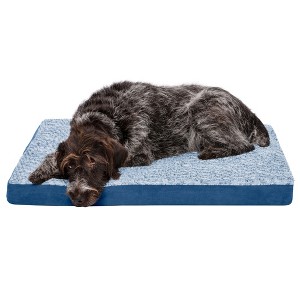 FurHaven Two-Tone Fur & Suede Deluxe Full Support Sofa Dog Bed - 1 of 3