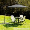 Tangkula 10FT Offset Umbrella 360° Rotation Sun Shade Solar Powered LED Gray Patio - 4 of 4