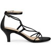 Perphy Women's Strappy Knot Open Toe Ankle Strap Kitten Heels Sandals - 4 of 4