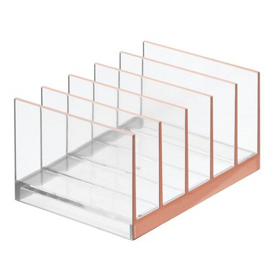 mDesign Plastic Makeup Storage Organizer for Vanity, 5 Sections - Clear