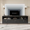 Homhougo TV Stand for TVs Up to 80", 70in Entertainment Center with Storage Drawer and Open Shelves Black - 3 of 4