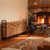 Garvee 8 ft Firewood Rack, Adjustable Wood Rack with Lock Rings, 660 LB Heavy Duty Metal Fireplace Log Holder for Outdoor Indoor, Matte Black - 4 of 4