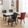 Dining Chairs Set Of 2, High Back Chair With Nailhead Ring Pull Trim, Solid Wood Legs, Modern Kitchen Chair Black - 4 of 4
