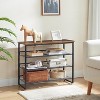 MaseiKar Shoe Rack, 4 Tier Shoe Organizer, Adjustable Shoe Shelves, Flat or Slanted, Holds 9-12 Pairs, Stable and Durable for Entryway, Brown - 2 of 4