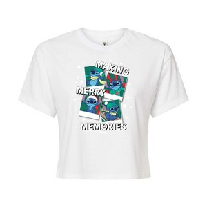 Women's - Lilo and Stitch - Making Merry Memories Cropped Graphic T-Shirt - 1 of 4