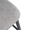 Indoor Wooden Barstool, Black Finish With Grey Upholstery, Set of 2 - 2 of 4