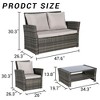 Sapphtopaz Patio Furniture Set Rattan Lounge Outdoor Conversation Chairs with Rectangular Glass Table for Patio, Backyard, Terrace - 2 of 4