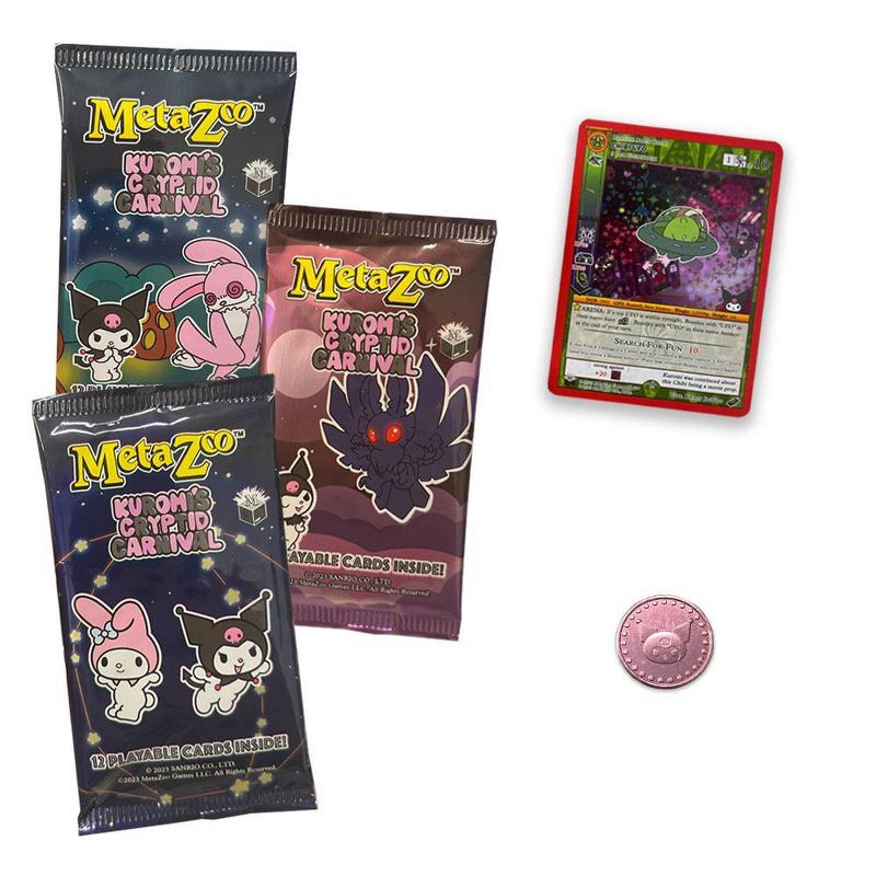 MetaZoo Collectible Card Game Kuromi&#39;s Cryptid Carnival 3 Pack Green, 3 of 4