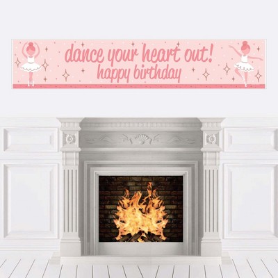 Big Dot of Happiness Tutu Cute Ballerina - Happy Birthday Ballet Decorations Party Banner