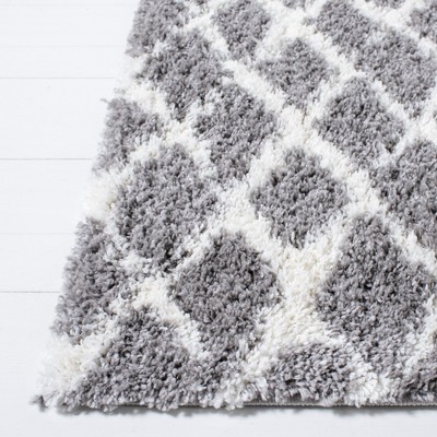 Gray Soft Shag 4' x 6' Hand-Knotted Synthetic Area Rug