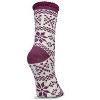 Memoi Women's Snowflake Fairisle Cozy Warm Thermal Crew Socks Mauve 9-11 - 2 of 4