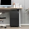 Vynxaria Black 2-Drawer Mobile File Cabinet - Compact Utility Storage Cabinets with Lock and Wheels - 2 of 4