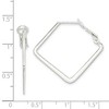 Black Bow Jewelry Flat Square Hoop Earrings in Sterling Silver - 30mm (1 1/8 Inch) - 4 of 4