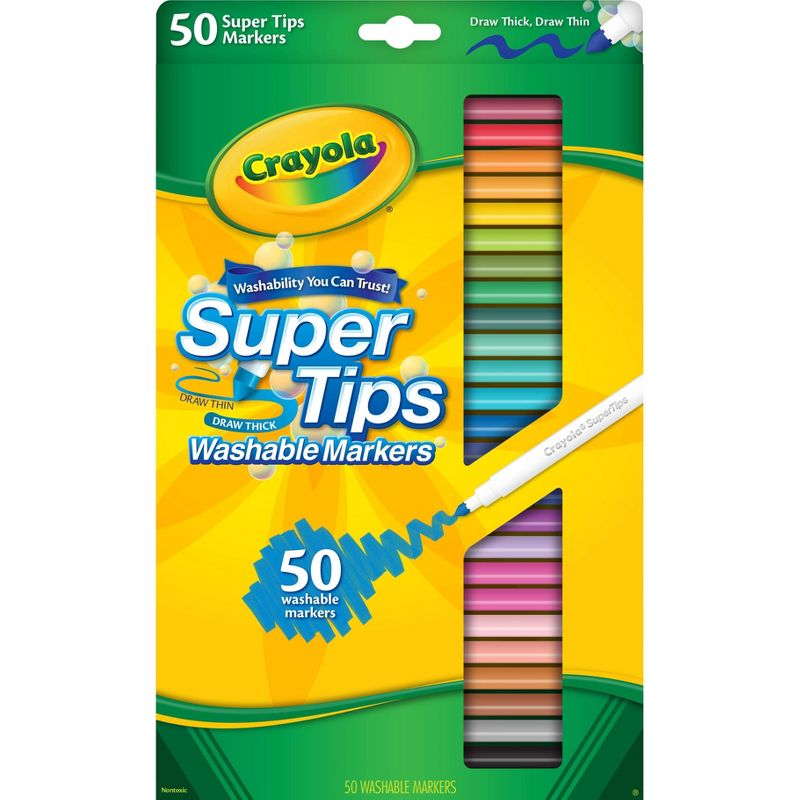 Crayola 50ct Super Tips Washable Markers, 1 of 10