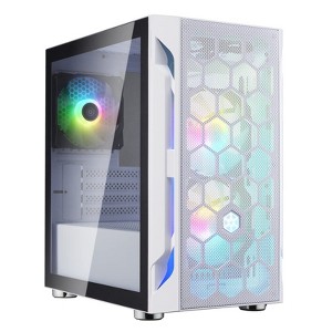 SilverStone Technology FARA H1M PRO White Micro-ATX Tower case with Tempered Glass and Three ARGB Fans, SST-FAH1MW-PRO - 1 of 4