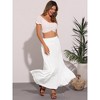 INSPIRE CHIC Women's Summer Casual Elastic High Waist Boho Maxi Skirt - 4 of 4
