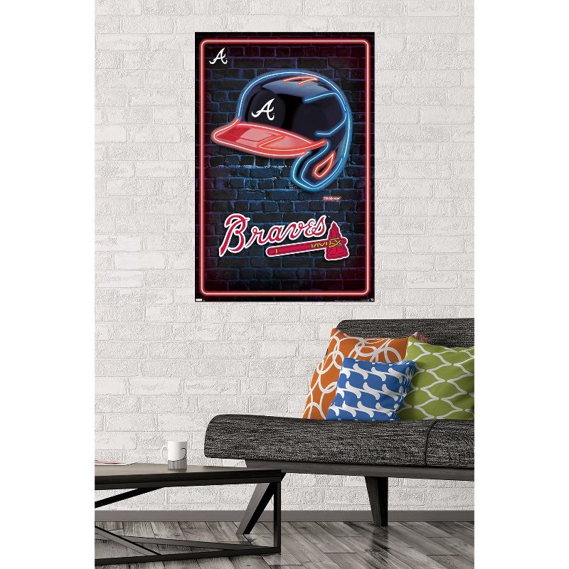 Trends International MLB Atlanta Braves - Neon Helmet 23 Unframed Wall Poster Prints, 2 of 7