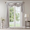 Diamond Pattern Tassel Trim Draping Window Valance, Lightweight Fabric Soft Sheer Valance for Elegant Decor Style - 2 of 4