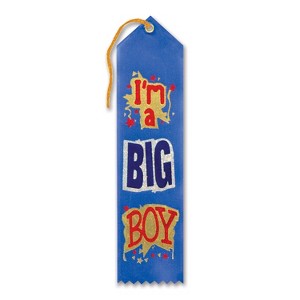 Beistle I'm A Big Boy Award Ribbon, 2" x 8", (6/Pkg) Multicolored - 1 of 1