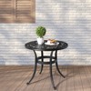 VisioGear Patio Round End Table, Patio Side Table with Umbrella Hole, Patio Bar Table for Indoor Garden Porch Balcony, Black, 23.6"*23.6"*20.7" - 4 of 4