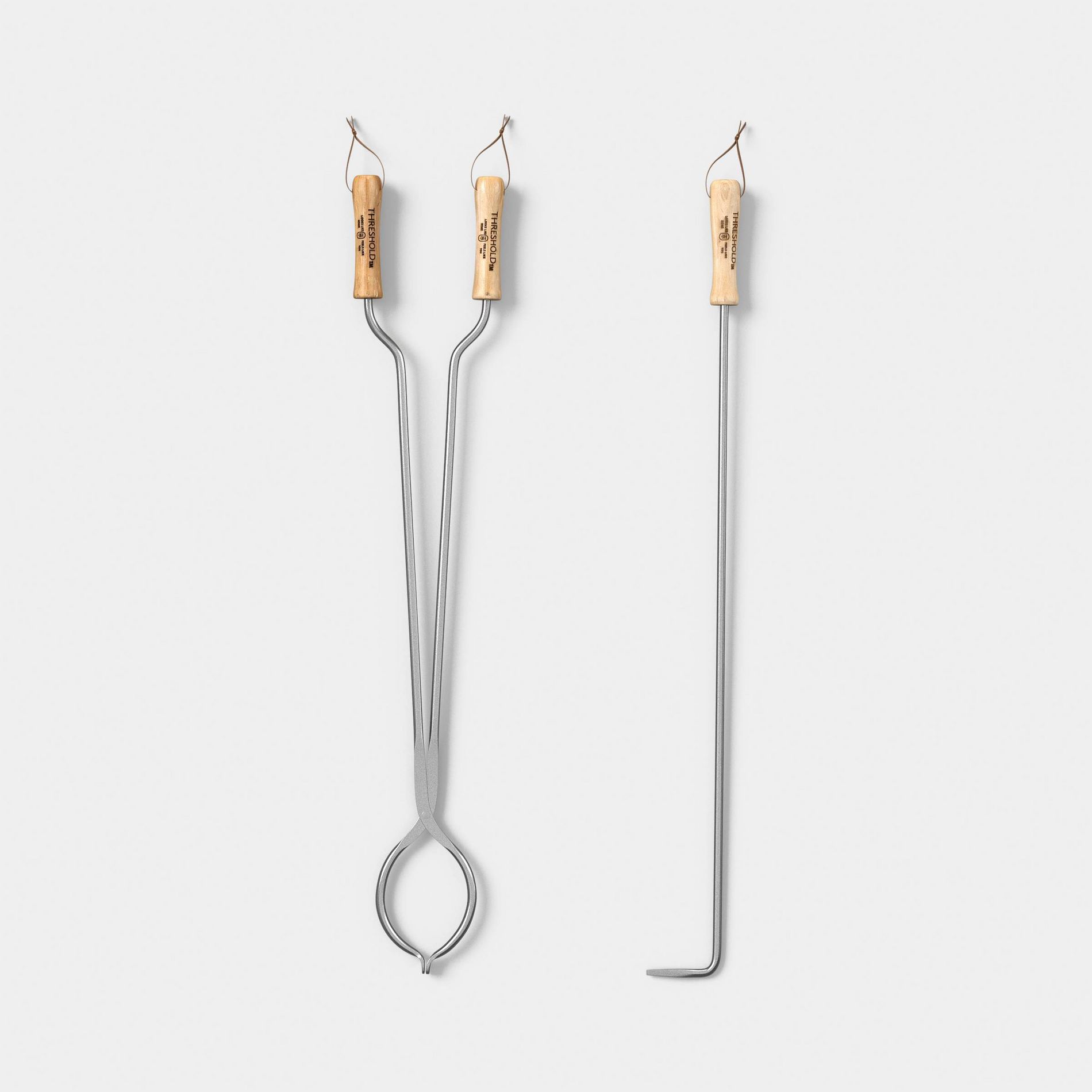 2pc Tongs and Fire Poker Tool Set Gray - Threshold™
