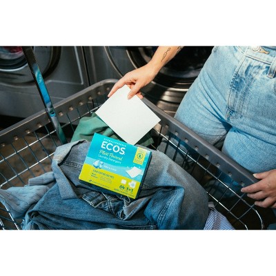 ECOS Laundry Detergent Sheets - Magnolia & Lily - 7.9oz/64 loads: Hypoallergenic, Dermatologist Tested, Household Sheets