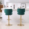 2pcs Bar Stools Modern Counter Height Bar Stools with Back Upholstered Swivel Adjustable Barstools for Kitchen Island Restaurant Emerald - 3 of 4