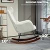 Aghana Digitals Cream White Teddy Fleece Nursery Rocking Chair with High Back, Headrest & Lumbar - 4 of 4